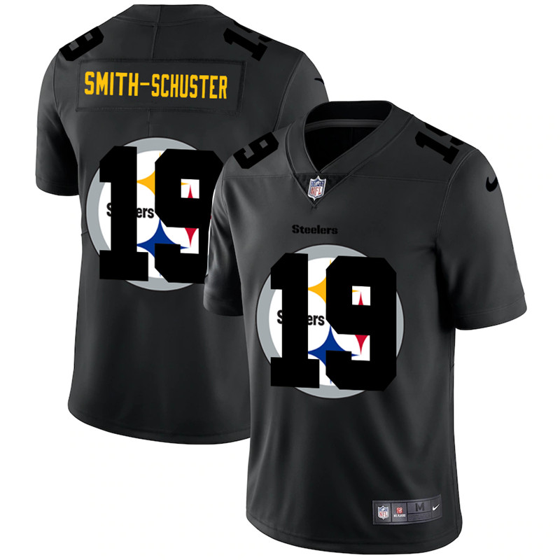 Men's Pittsburgh Steelers #19 JuJu Smith-Schuster 2020 Black Shadow Logo Limited Stitched Jersey